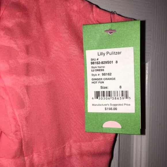 NWT LILLY PULITZER Ginger Orange Strapless Dress 8 - Picture 5 of 7